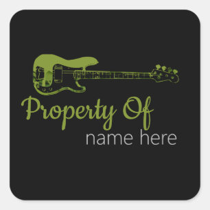 Acoustic Guitar Logo Personalized Square Sticker
