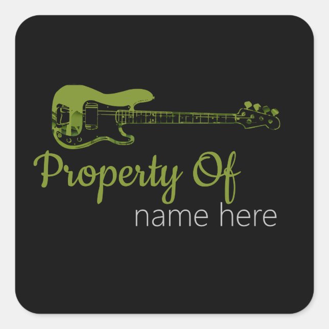 Acoustic Guitar Logo Personalized Square Sticker (Front)