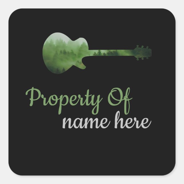Acoustic Guitar Logo Personalized  Square Sticker (Front)