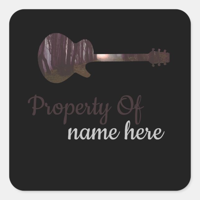 Acoustic Guitar Logo Personalized  Square Sticker (Front)