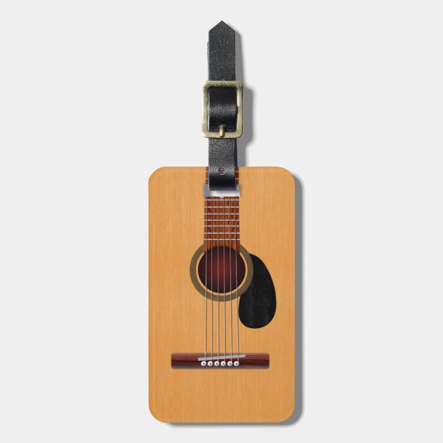Acoustic Guitar Luggage Tag (Front Vertical)