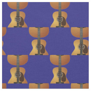 Acoustic Guitar Music Musician Room Decor Blue Fabric
