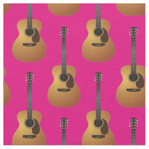 Acoustic Guitar Music Musician Room Decor Pink Fabric