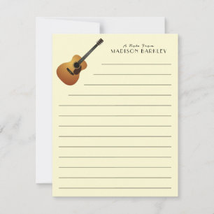 Acoustic Guitar Music Teacher Thank You Card