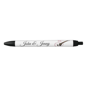 Acoustic Guitar Musician Custom Wedding Favour Gif Black Ink Pen
