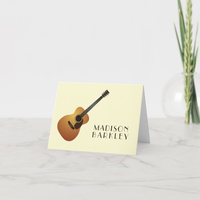 Acoustic Guitar Musician Music Teacher Note Card (Front)