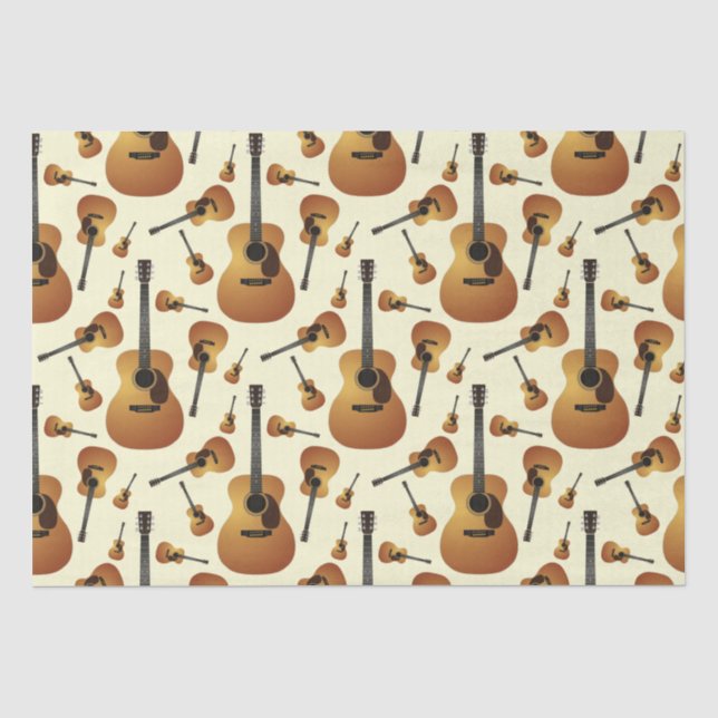 Acoustic Guitar Musician Music Teacher Tissue Paper (Front)