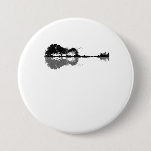 Acoustic Guitar Nature Est Music Bass Guitarist 3 Inch Round Button