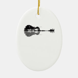 Acoustic Guitar Nature Est Music Bass Guitarist Ceramic Ornament