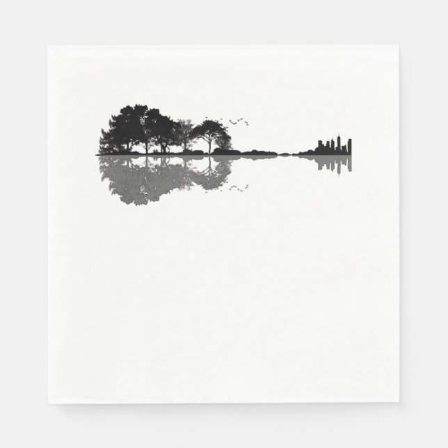 Acoustic Guitar Nature Est Music Bass Guitarist Napkin (Front)