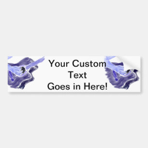 Acoustic guitar painting one arm blue grey bumper sticker