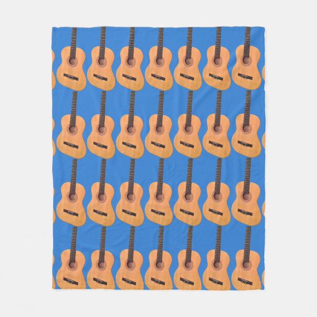 Acoustic Guitar Pattern Fleece Blanket (Front)