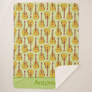 Acoustic Guitar Personalized Sherpa Blanket