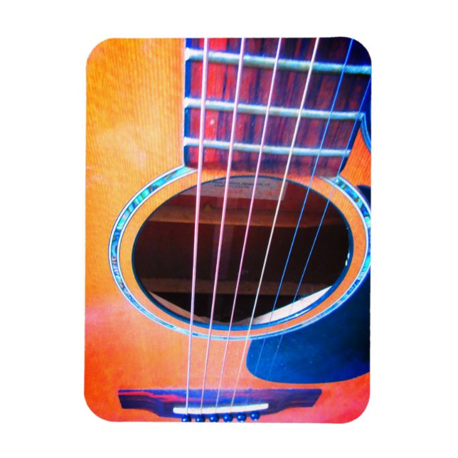 Acoustic Guitar Perspective Colours of Music Magnet (Vertical)