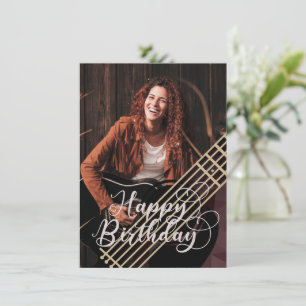 Acoustic Guitar Photo Birthday Card