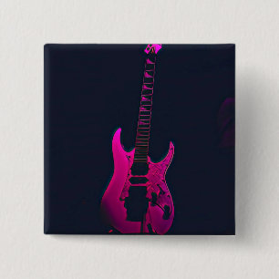 Acoustic guitar player gift 2 inch square button