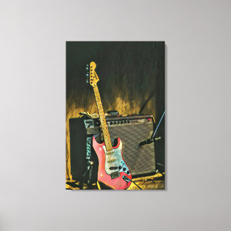 Acoustic guitar player gift canvas print