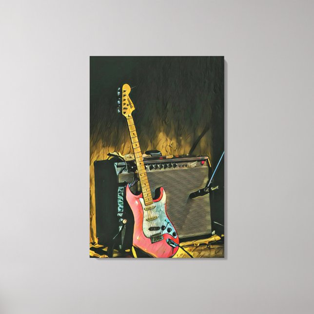 Acoustic guitar player gift canvas print (Front)