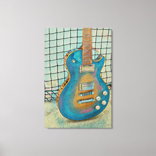 Acoustic guitar player gift canvas print