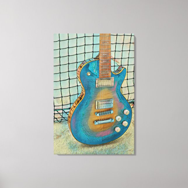 Acoustic guitar player gift canvas print (Front)
