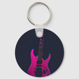 Acoustic guitar player gift keychain