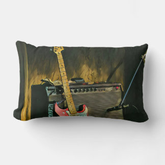 Acoustic guitar player gift lumbar pillow