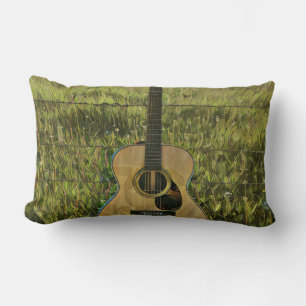 Acoustic guitar player gift lumbar pillow