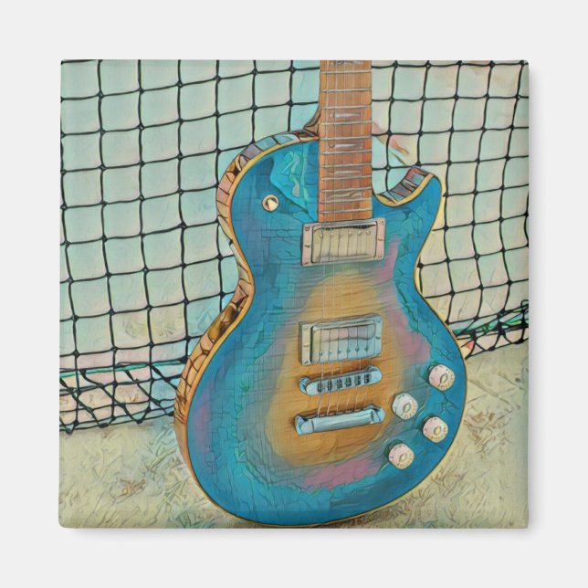 Acoustic guitar player gift magnet (Front)