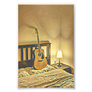 Acoustic guitar player gift photo print