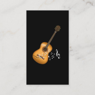 Acoustic Guitar Player Musical Notes Art Musician Business Card