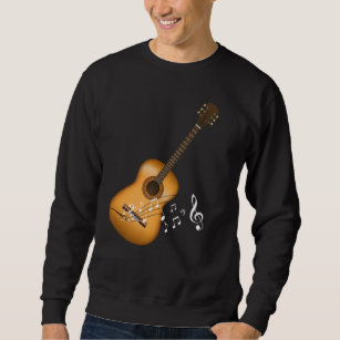 Acoustic Guitar Player Musical Notes Art Musician Sweatshirt