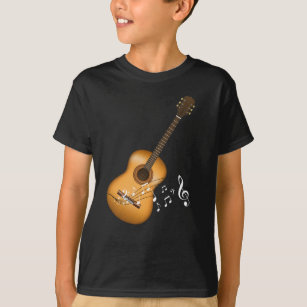 Acoustic Guitar Player Musical Notes Art Musician T-Shirt