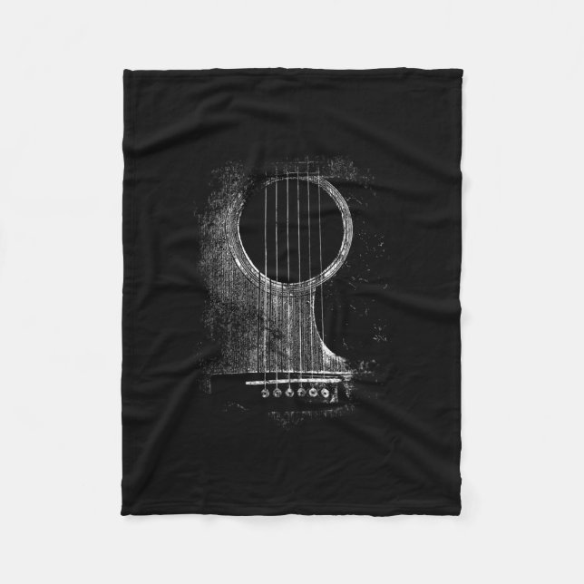 Acoustic Guitar Player Six String Rock & Roll Fleece Blanket (Front)