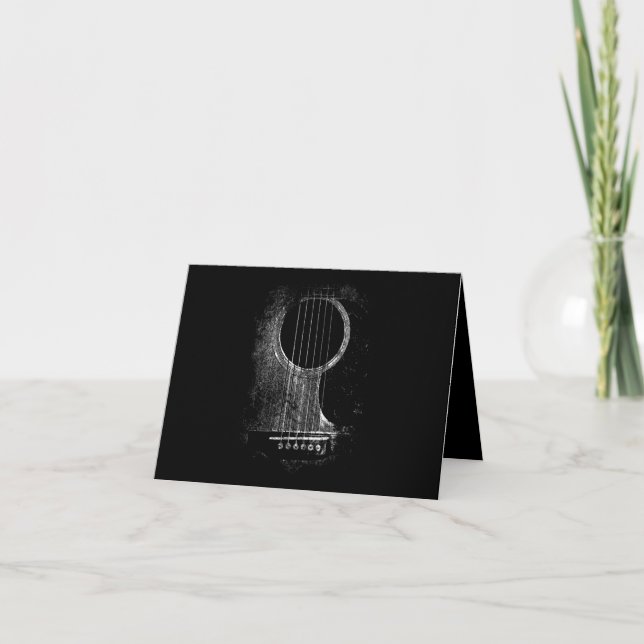 Acoustic Guitar Player Six String Rock & Roll Thank You Card (Front)