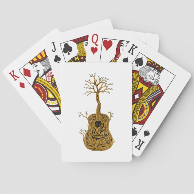 Acoustic Guitar Shirt Tree of Life Guitar Player G Playing Cards (Back)