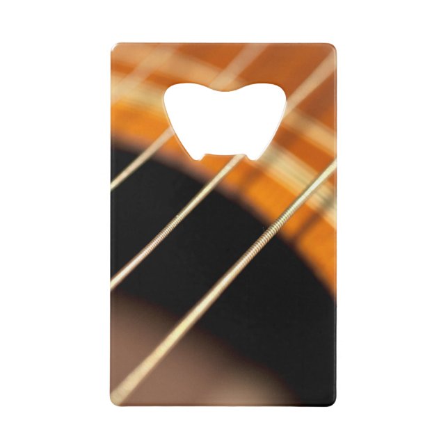Acoustic Guitar Strings in Motion Wallet Bottle Opener (Front)