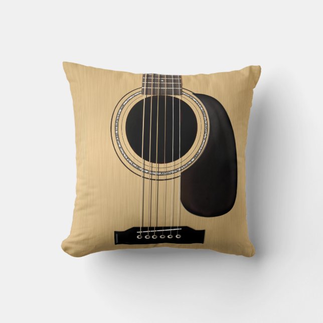 Acoustic Guitar Throw Pillow (Front)