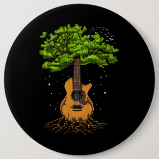 Acoustic Guitar Tree Of Life 6 Inch Round Button
