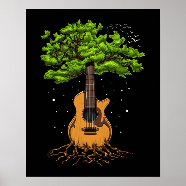Acoustic Guitar Tree Of Life Poster (Front)