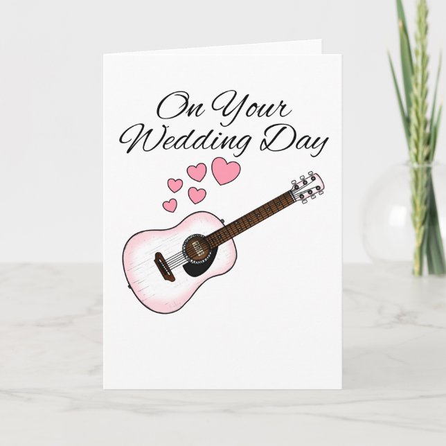 Acoustic Guitar Wedding Card Guitarist Musician (Front)