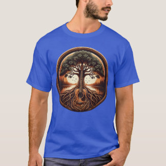 Acoustic Guitarree of Life Nature of Music Guitari T-Shirt