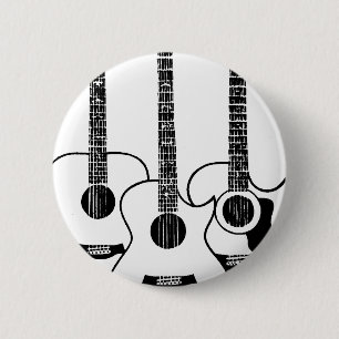 acoustic guitars - music 2 inch round button