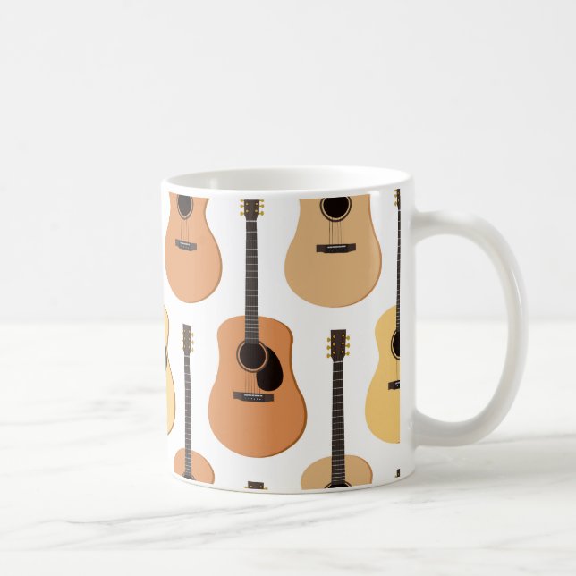 Acoustic Guitars Pattern Coffee Mug (Right)