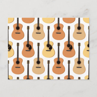 Acoustic Guitars Pattern Postcard
