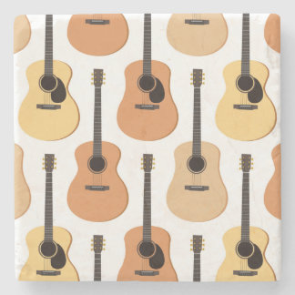 Acoustic Guitars Pattern Stone Coaster