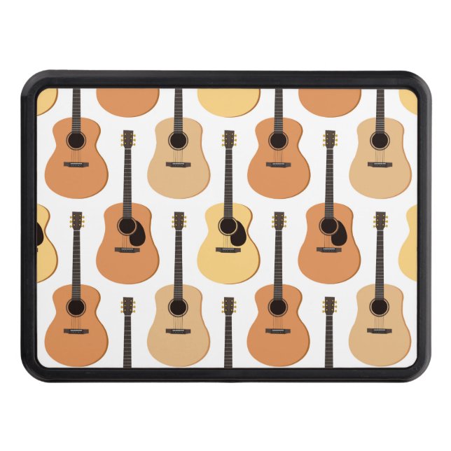 Acoustic Guitars Pattern Trailer Hitch Cover (Front)