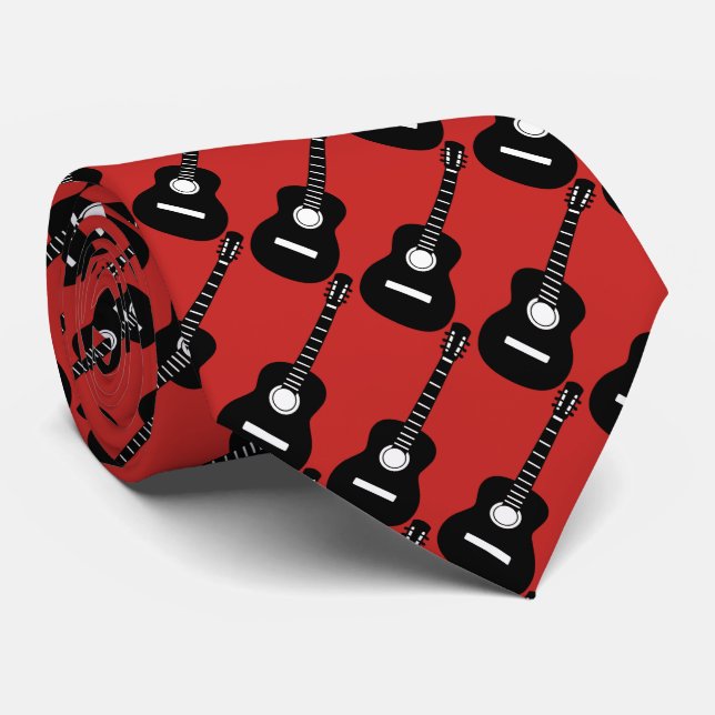 Acoustic Guitars Tie (Rolled)
