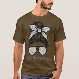 Acoustic Neuroma awareness Messy Bun  T-Shirt