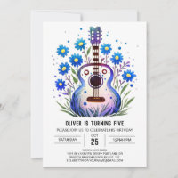 Acoustic Printable Guitar Boy Birthday