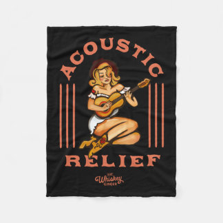 Acoustic Relief Cute Tropical Guitar Music Tattoo  Fleece Blanket